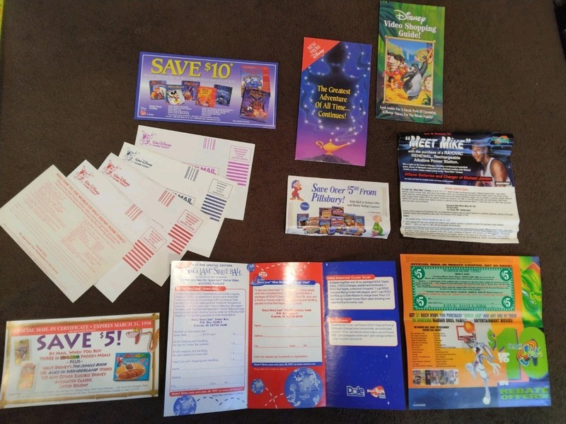 Lot Of Vintage Disney Space Jam Alladin Pillsbury Brochures Michael Jordan