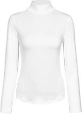Women's Slim Fitted Mock Turtleneck Top Long Sleeve Lightweight Base Layer Shirt