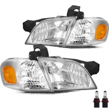 4pcs Halogen Headlight Assembly with Bulbs for 97-05 Venture 97-04 Silhouette