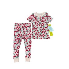 Wonder Nation Toddler Girls 2T Strawberry Cherry Pajama Set 2PC 100 cotton NEW