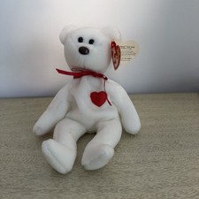 Ty 4058 Valentino Bear Beanie Baby 1993/1994 Edition Tag Errors PVC Pellets Rare