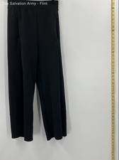 Adidas Womens Black Elastic Waist Zip Pockets Straight Leg Sweatpants Size Small