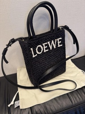 Loewe 2Way Tote Bag Korb Raffia/Leder schwarz