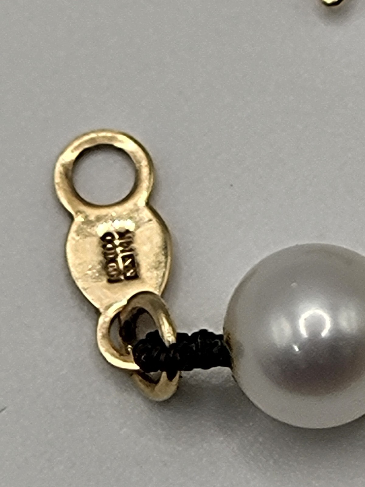 2 Pc Solid 14K Yellow Gold Authentic Floating Pea… - image 12