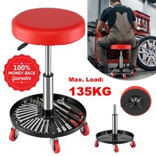Mechanic Rolling Seat Stool with Swivel Wheels Adjustable Padded Creeper Garage