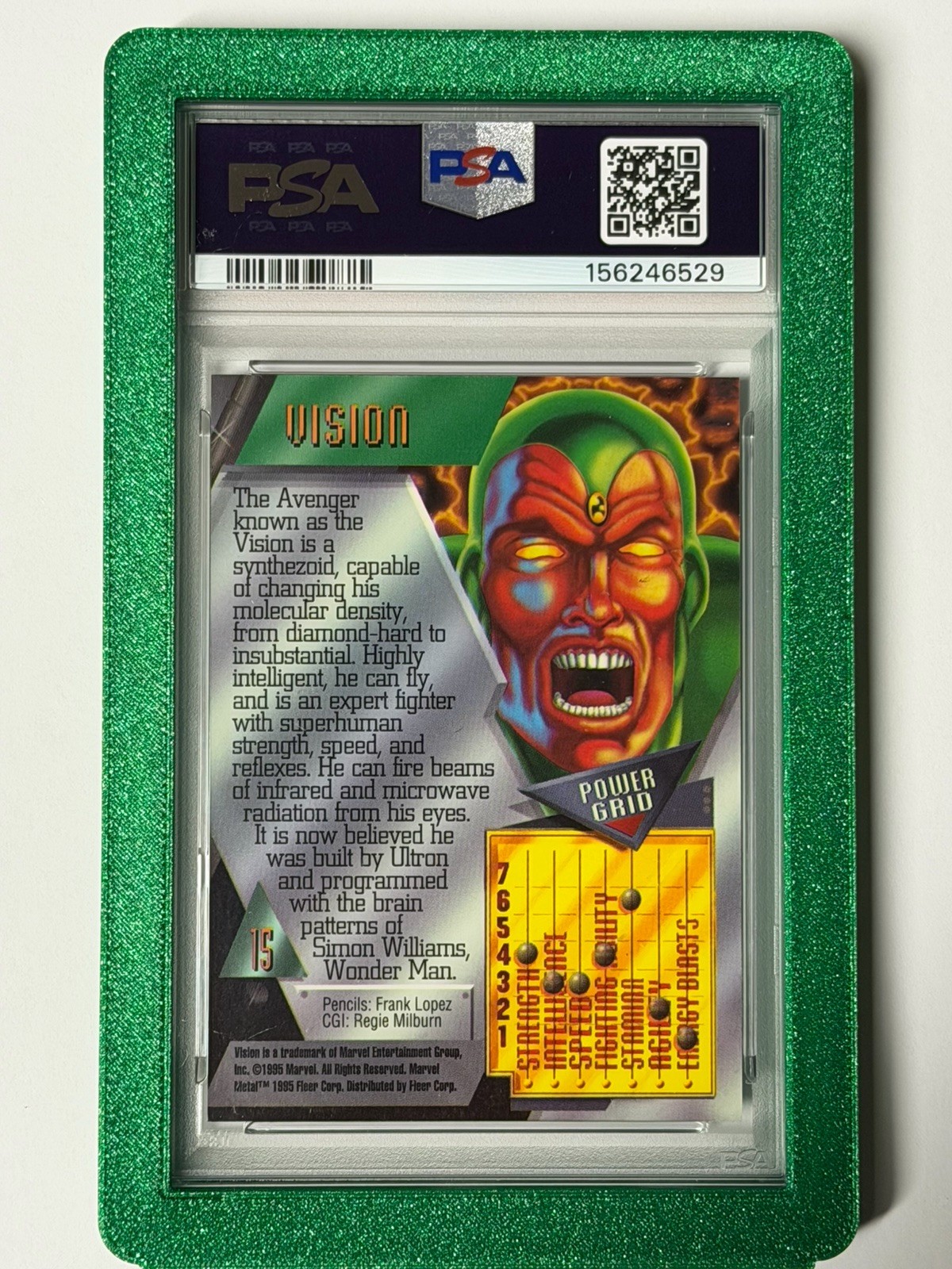 1995 Fleer 1995 Marvel Metal Vision #15 PSA 10 GEM MT! view 2