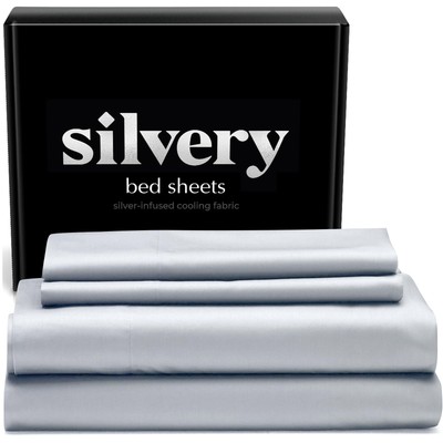 Silver Infused Bed Sheets Set - Award-Winning Self-Cooling Fabric with Self-C...