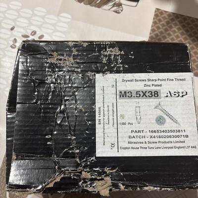 HOLZSCHRAUBEN SILBER SENKKOPF M3,5x38mm 1000 Stück HOLZSCHRAUBEN LANG