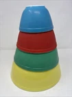 Vintage Pyrex Primary Colors Nesting Mixing Bowls, 401/402/403/404 Read  “As Is”