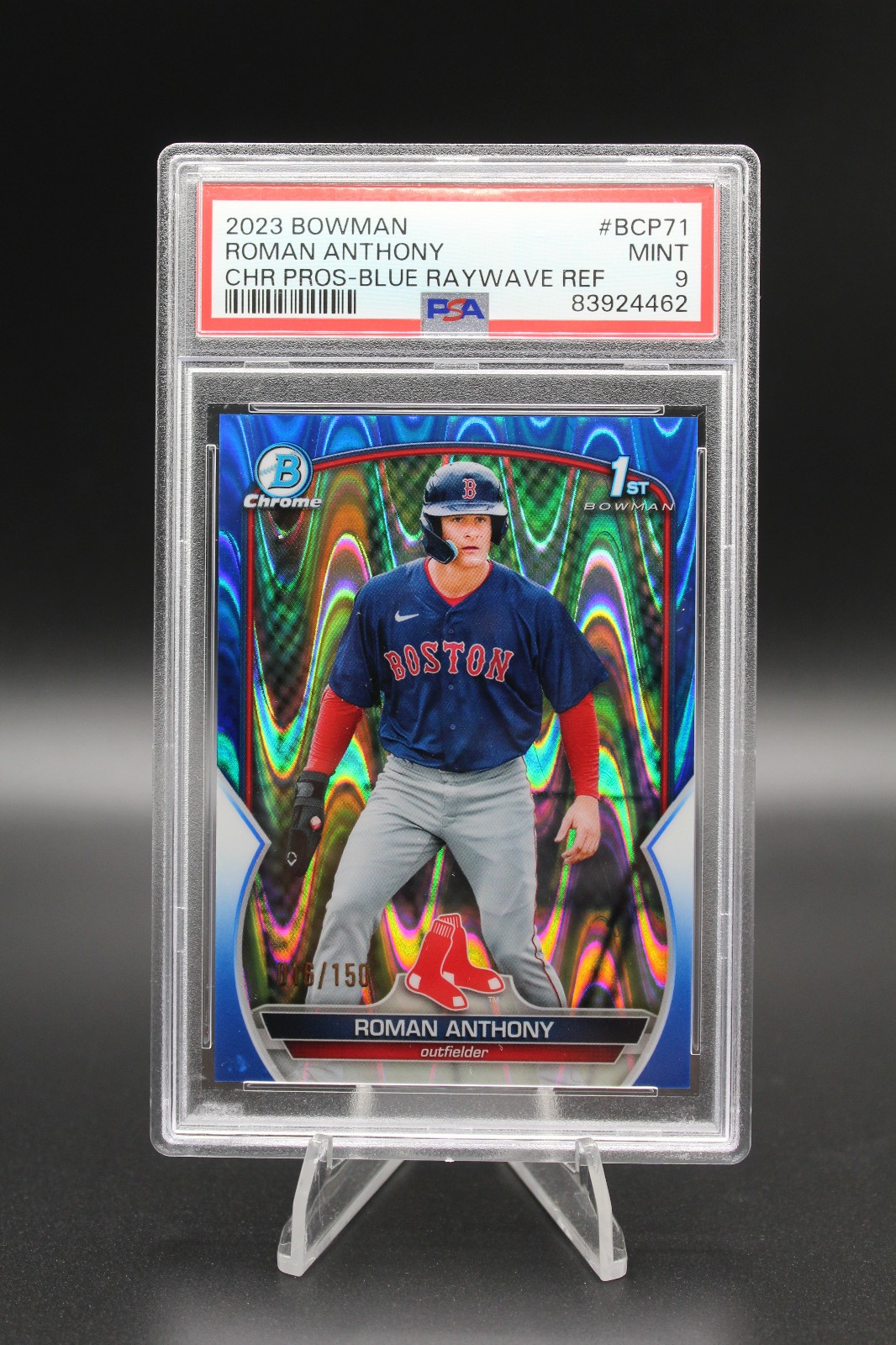 Roman Anthony 2023 Bowman Chrome Prospects 1st Blue Raywave /150 #BCP-71 PSA 9