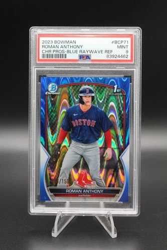 Roman Anthony 2023 Bowman Chrome Prospects 1st Blue Raywave /150 #BCP-71 PSA 9