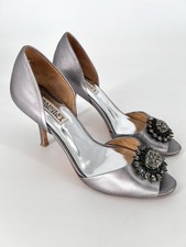 Badgley Mischka Lacie D'ORSAY PUMP, Pewter metallic, 8.5 Bridal Evening Jeweled