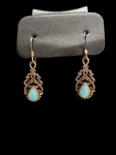 BOMA Sterling Silver 925 With Turquoise Inlay Signed Earrings
