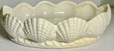 VTG White Coastal Seashell Bowl/planter Centerpiece 10.5" Scallop Shell Decor