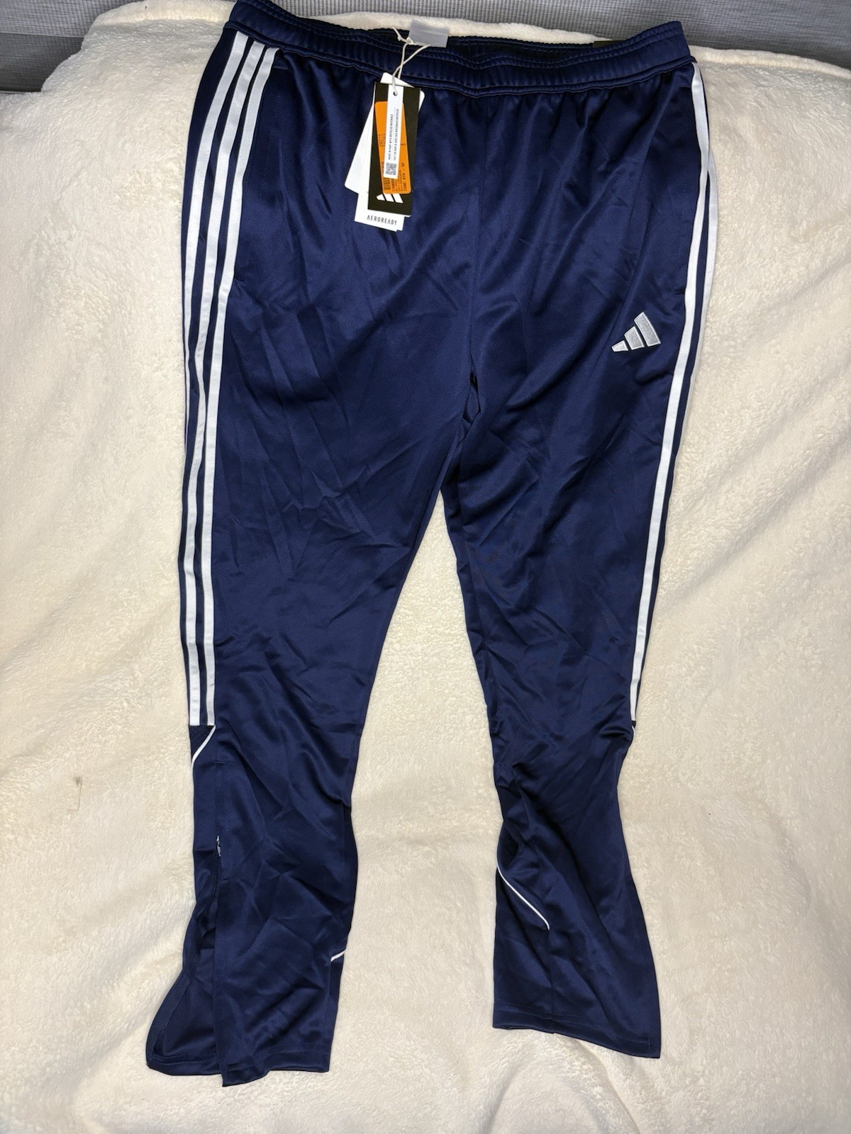 adidas AEROREADY Men's Navy LT Track Pants Regular Fit Drawstring Tapered Leg