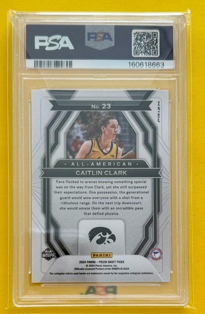 2024 Caitlin Clark Prizm Draft Picks All-American Orange Ice! PSA 10! Fever! view 2