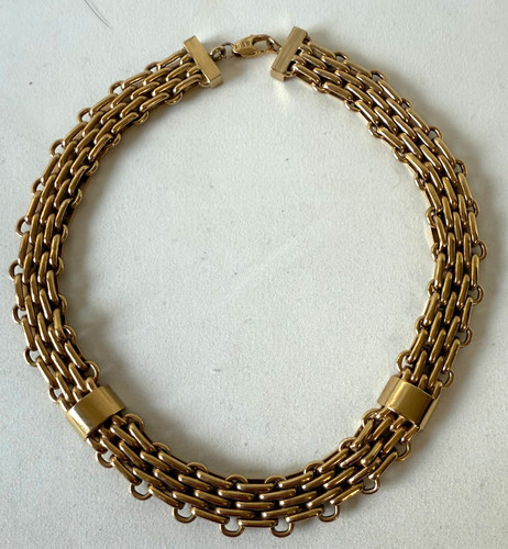 Vintage Cascio Bijoux  Collar Choker Necklace Gold Tone