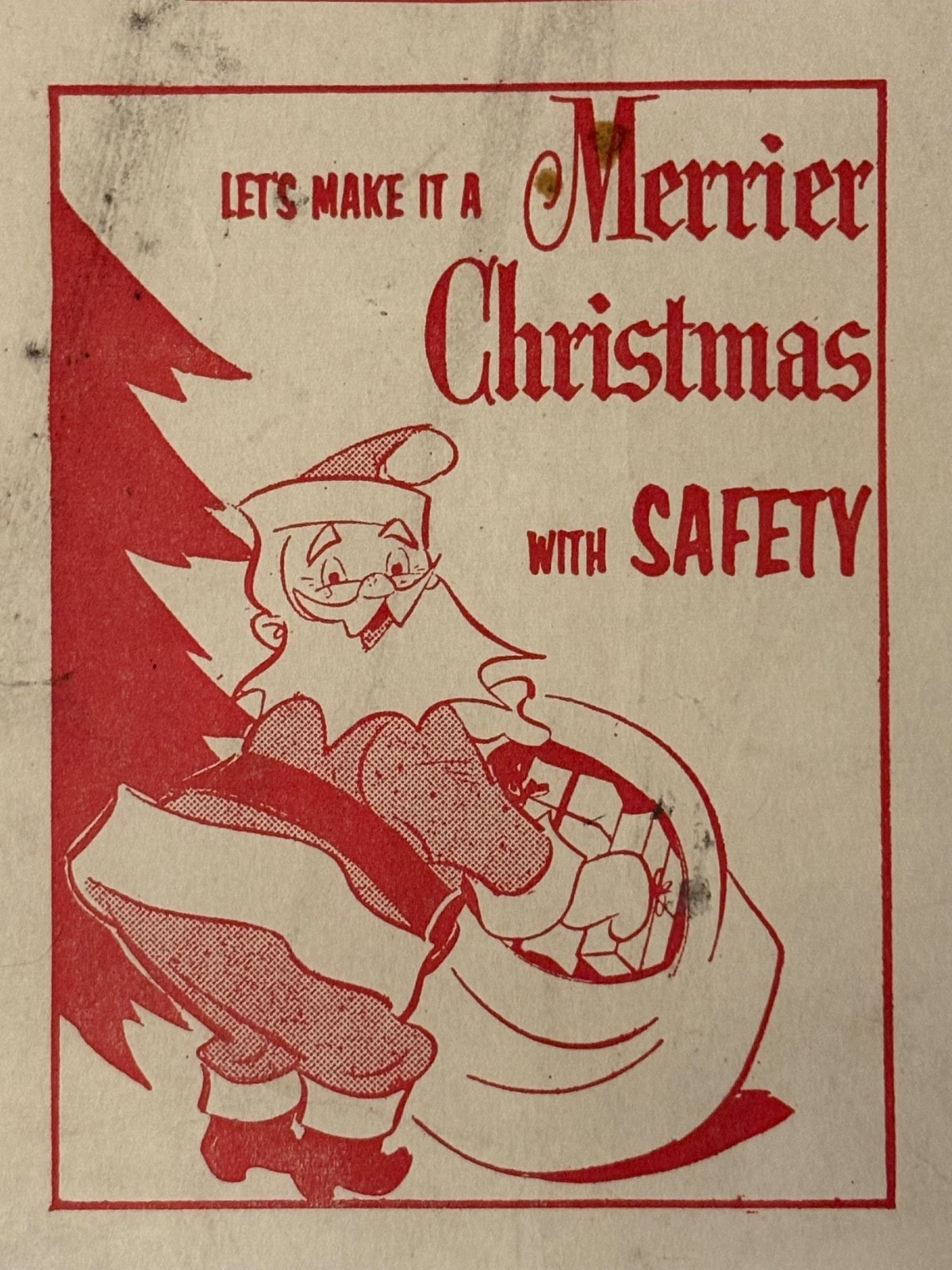 1958 CentrALERT for Safety New York Central System Alert Christmas Santa Railway