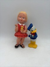 Lot 2 Figurines Vintage Donald Duck Disney + Petite Fille Rétro #L27