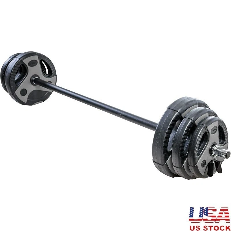 Adjustable Barbell Weight Set W/ Cushioned Grip Home Gym Fitness Weights New