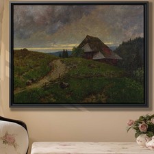 Rural Countryside Oil Painting Canvas Print Vintage Landscape Wall Art Decor