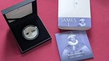 "British Monarchs King James I" 1oz 999 Silver Proof Coin The Royal Mint 2022