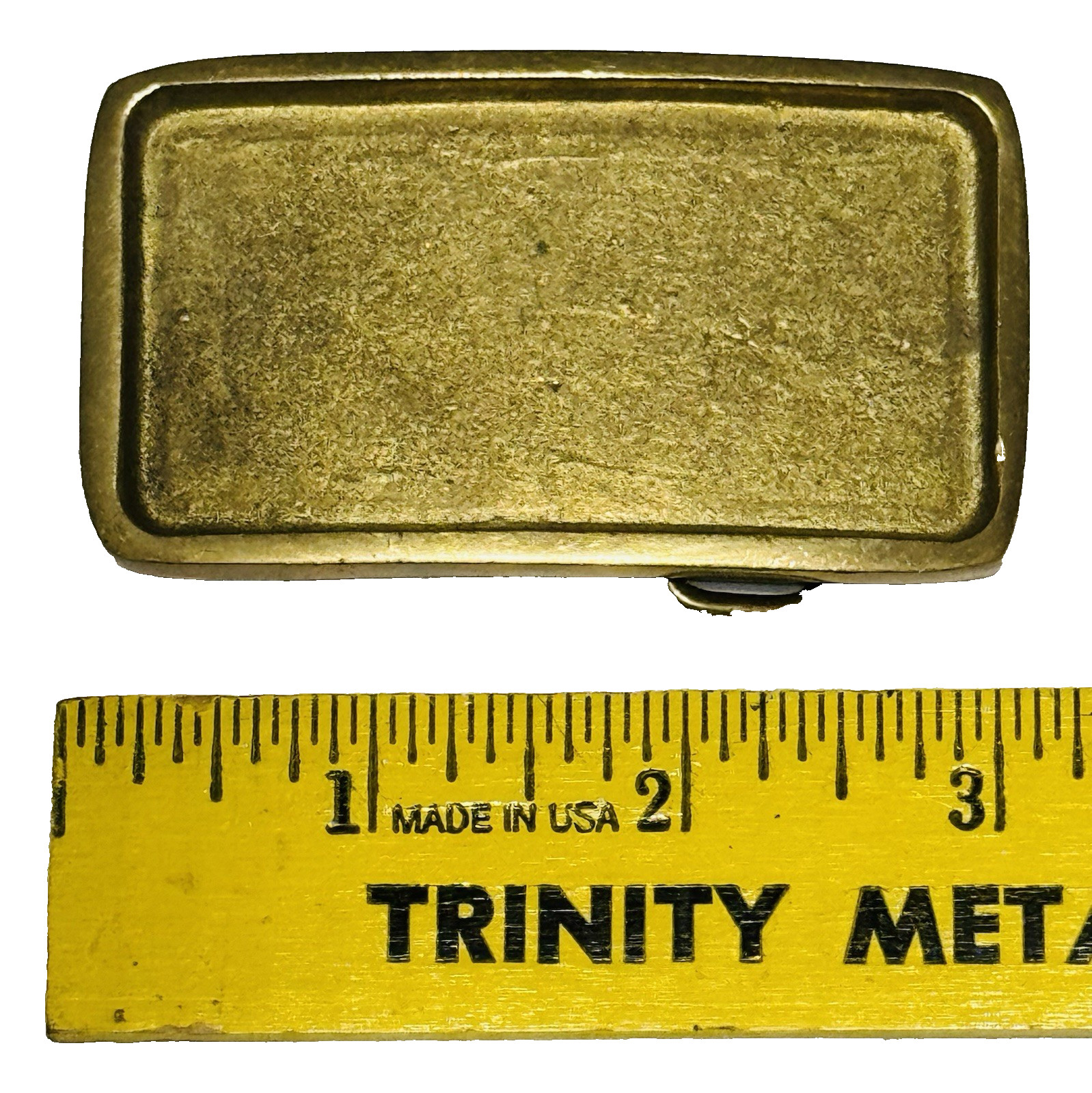 Belt Buckle Rectangle Solid Brass Mark 440 Taiwan… - image 3