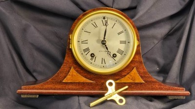 Antique Seth Thomas Tambour Mantel Clock Works Chimes Keeps Time Key Gorgeous!