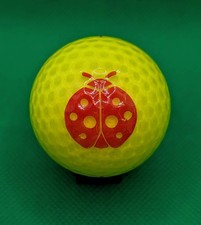 Unique Clear Yellow and Red Ladybug logo golf ball