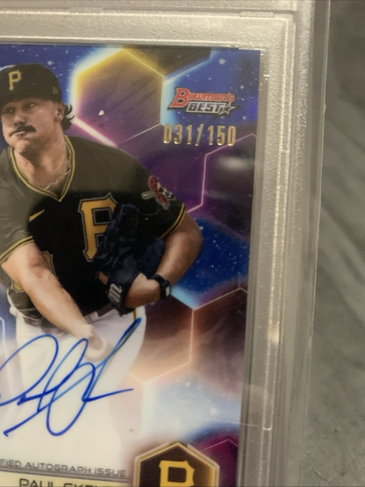 2023 Bowmans Best Best Of 2023 Blue Autograph /150 Paul Skenes RC PSA 9 view 4