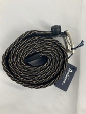 Anderson’s Men’s Black Woven Leather Belt – Made in Italy – Solid Brass Buckle