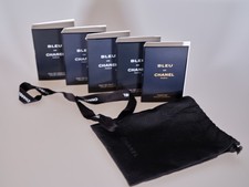 CHANEL Proben SET Herren 5xBleu de Chanel, Beutel + Band (schwarz)