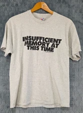 Vintage ComputerGear Shirt Mens Large Insufficient Memory At This Time Tech Tee