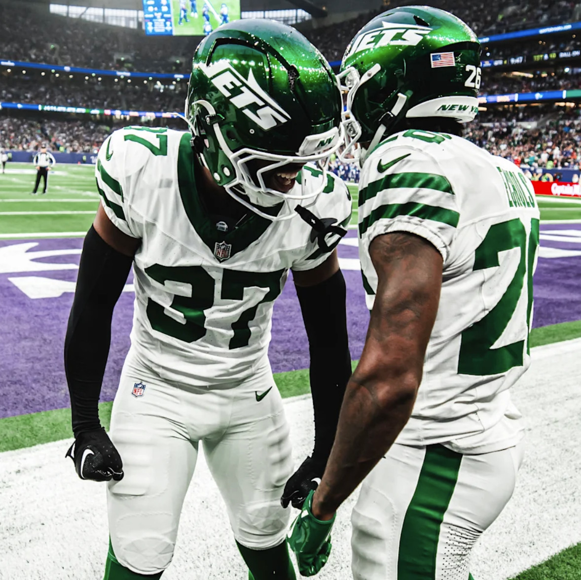 Qwan'tez Stiggers GAME USED 10/6/24 PHOTO MATCHED📸 Jets NFL Jersey vs Vikings🌍 view 5