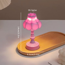 Dollhouse Miniature Flower Bud Table Lamp Night Light Home Desk Decor