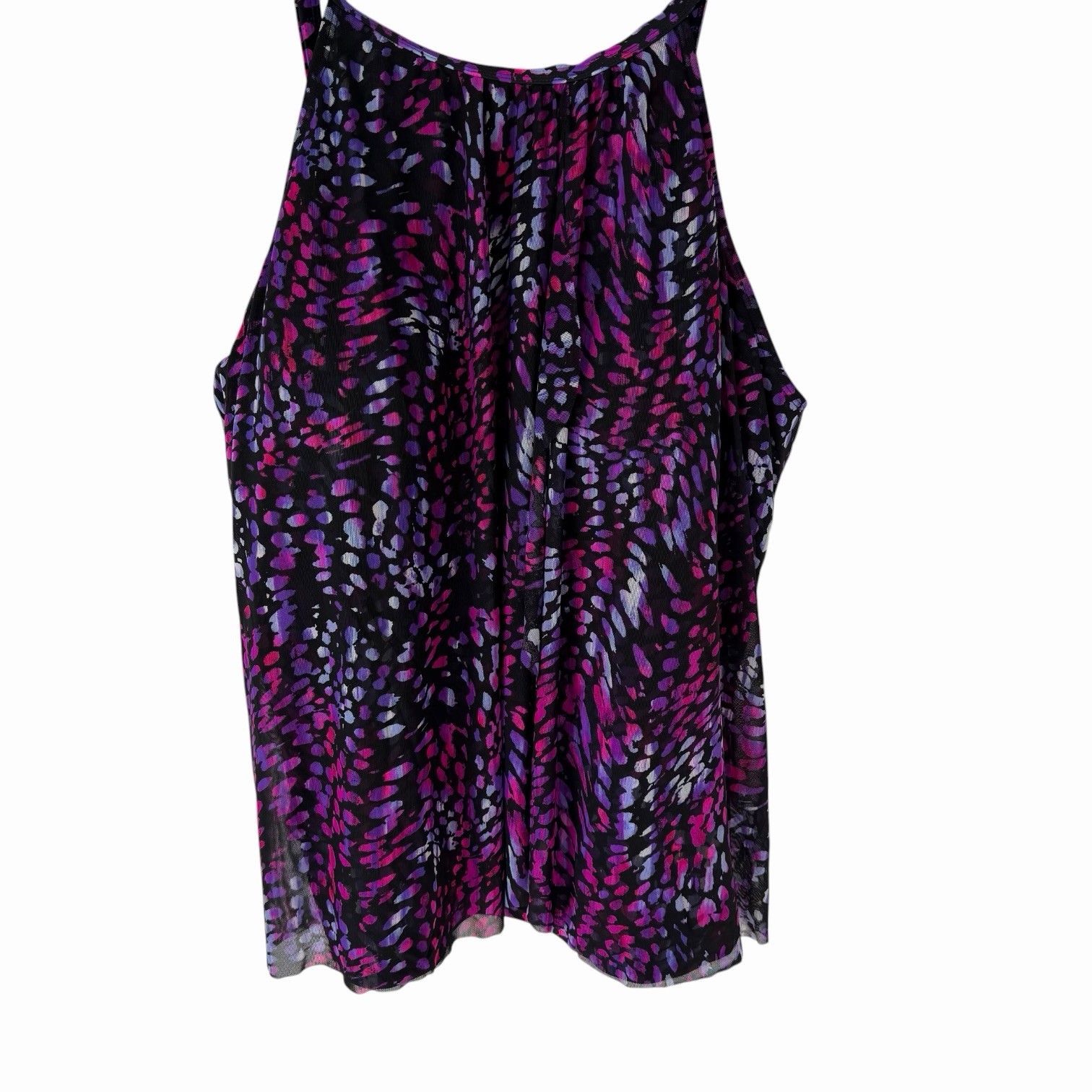 St Tropez Swimwear Tankini Top Women Plus Size Purple Pink Swim  Top