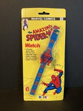 Spiderman Figural Watch 1990 On Card by Hope