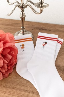 Aperitif Socken - APEROL Socken Bunte Drink-Socken mit eingesticktem Motiv