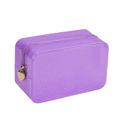 Stardust Twinkle Jelly Travel Makeup & Toiletry Bag, Waterproof PVC Cosmetic ...