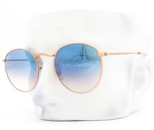 Ray-Ban Round Sunglasses RB 3447 9202/3F Shiny Rose Gold Blue Glass 53mm w/case