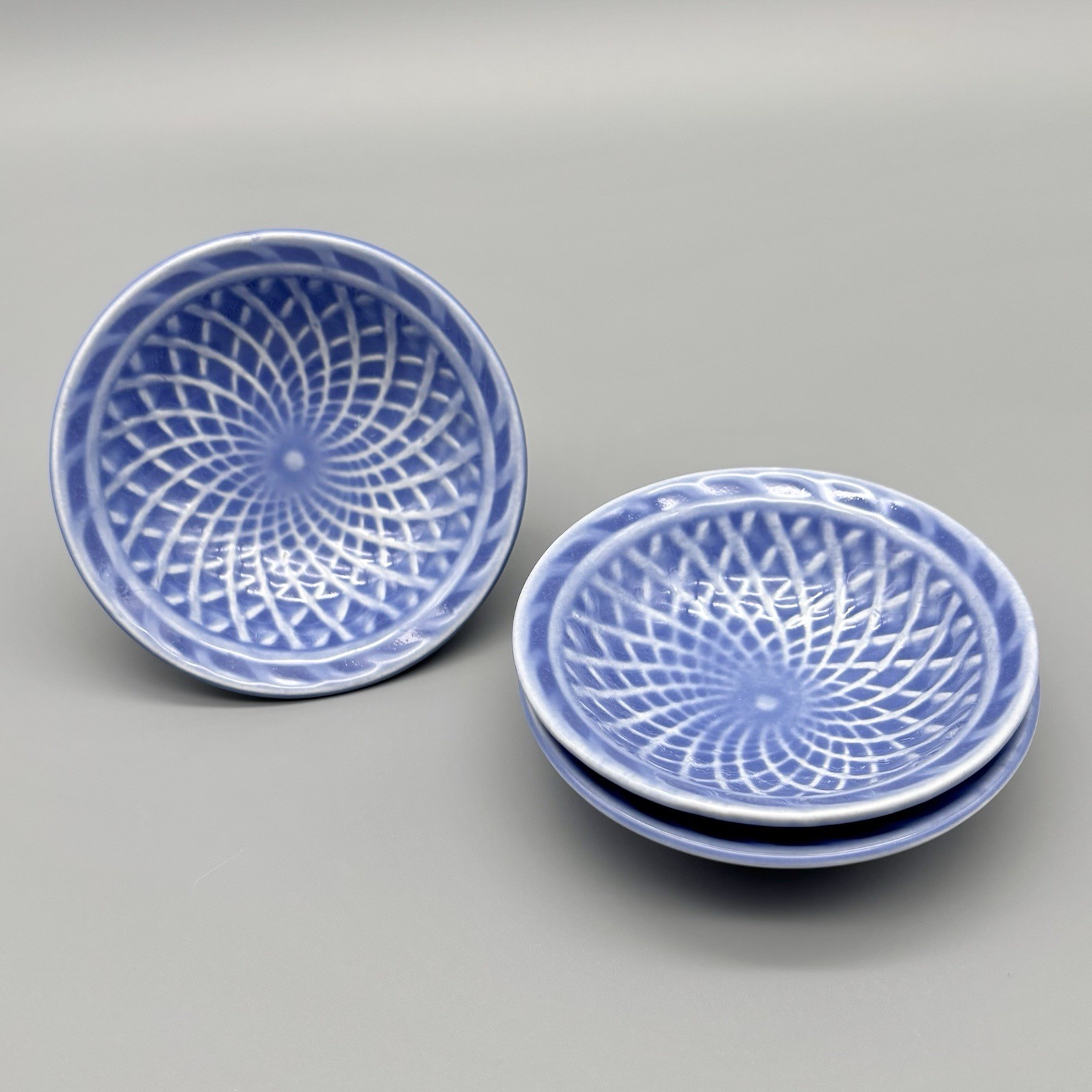 Set of 3 Fiesta Harlequin Mauve Blue Basketweave 3