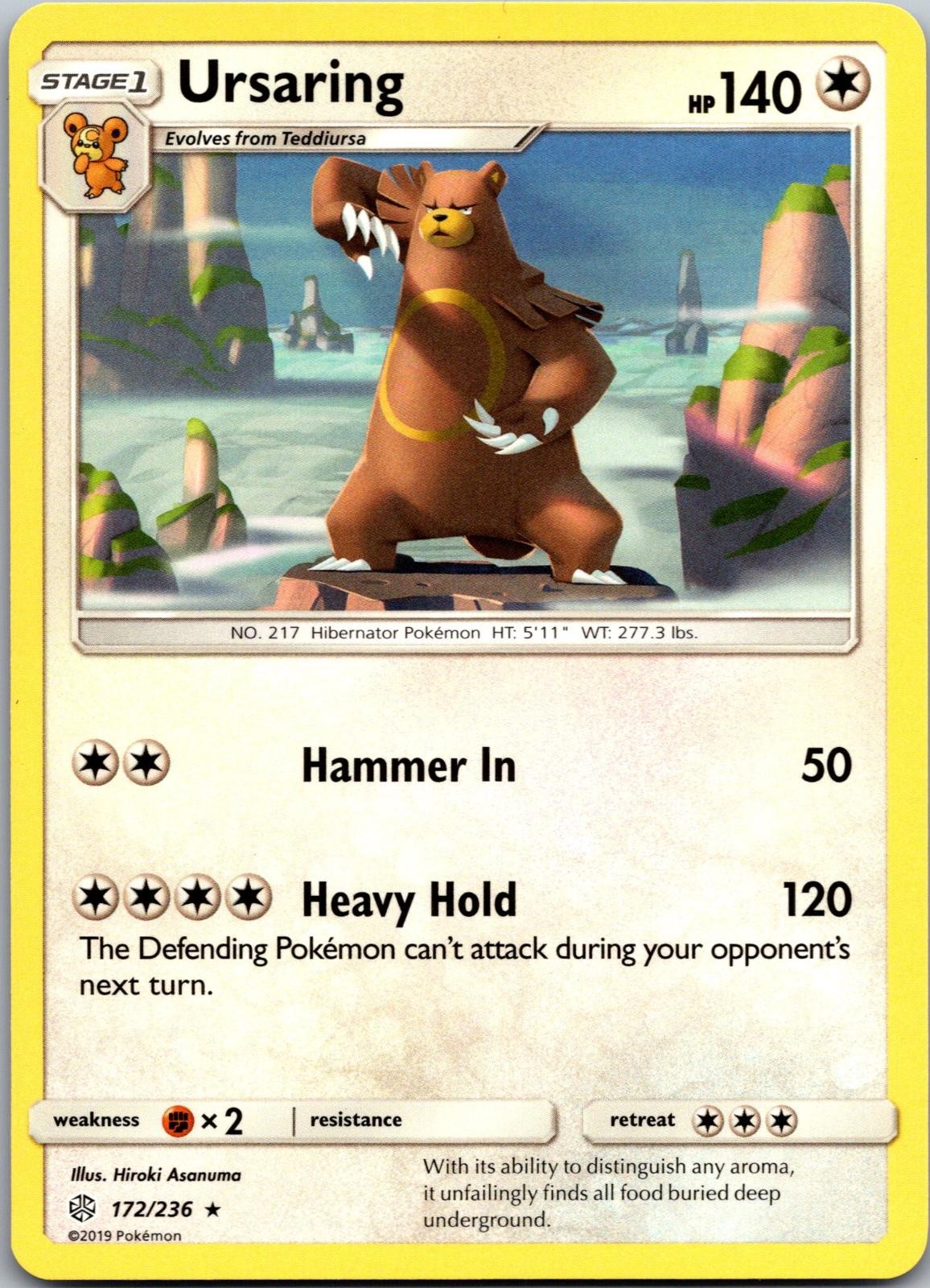 Ursaring 172/236 Rare Cosmic Eclipse Pokemon Near Mint