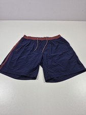 Rhone Shorts Mens Medium Blue Colorblock 8 Inseam Drawstring Gym Training