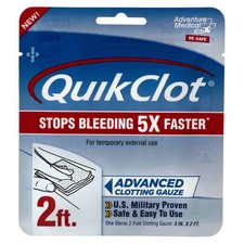 QuikClot Gauze 3" x 2' for Emergency First Aid  Survival Kit  Hemostatic Gauze