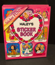 Personalized Name HALEY STICKER BOOK Stick W/Us Girls Funky Groovy Stickers