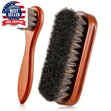 3Pcs Horsehair Shine Shoes Brush Kit Polish Dauber Applicators Cleaning Leather