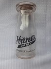 Vintage half pint Hunts Dairy glass milk bottle with cork — photo 1