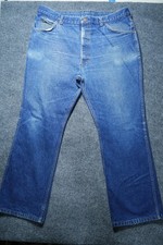 Vintage Roebucks Straight Leg Light Wash Jeans 48x28.5 Made In USA Cotton Denim