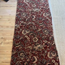 Deep Red Traditional Rug Runner Floral Pattern 185 x 85cm Off Cut Vintage Style