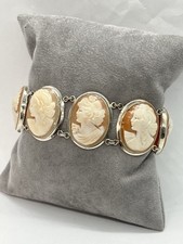 Bracciale in Argento 925 con Cammei Corniola 25mm – Fatto a Mano Torre Del Greco